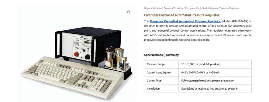 Computer Controlled Automated Pressure Regulator