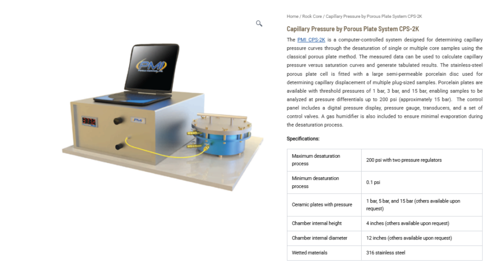 Capillary Pressure by Porous Plate System CPS-2K