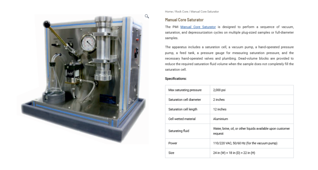 Manual Core Saturator