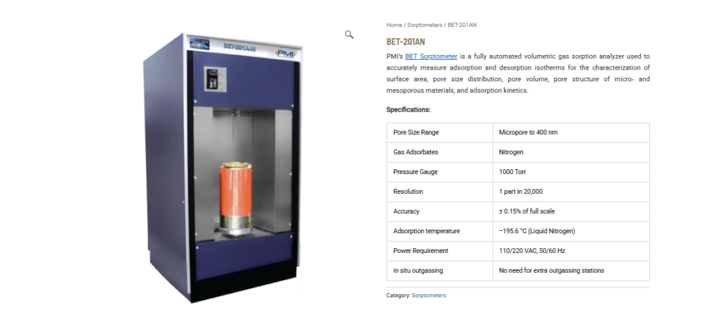 BET-201AN Surface Area and Pore Size Analyzer